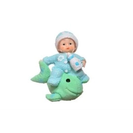 NM Store® Decotown Hediyelik Sevimli Mavi Bebek Biblo Polyester Süs Eşyası