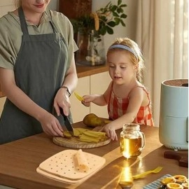 NM Store® 250 Adet Air Fryer Pişirme Kağıdı Tek Kullanımlık Hava Fritöz Yağ Geçirmez Yapışmaz Gıda Pişirme Kağıdı Delikli Kare Model