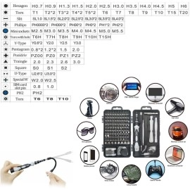 NM Store® Hassas Tornavida Seti Bilgisayar Pc Telefon Onarım Aracı Seti Manyetik 115 in 1 Tornavida Seti