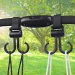 NM Store® 2li Bebek Arabasına Uyumlu Cırtlı  Eşya Taşıma Aparatı 360 Derece Dönebilen Plastik Kanca