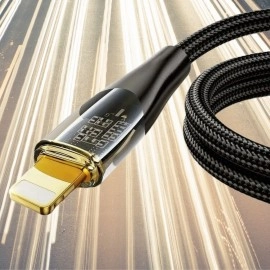 NM Store® Led Işık Uçlu Sağlam İp Kablolu USB to Lightning Hızlı Şarj Kablosu