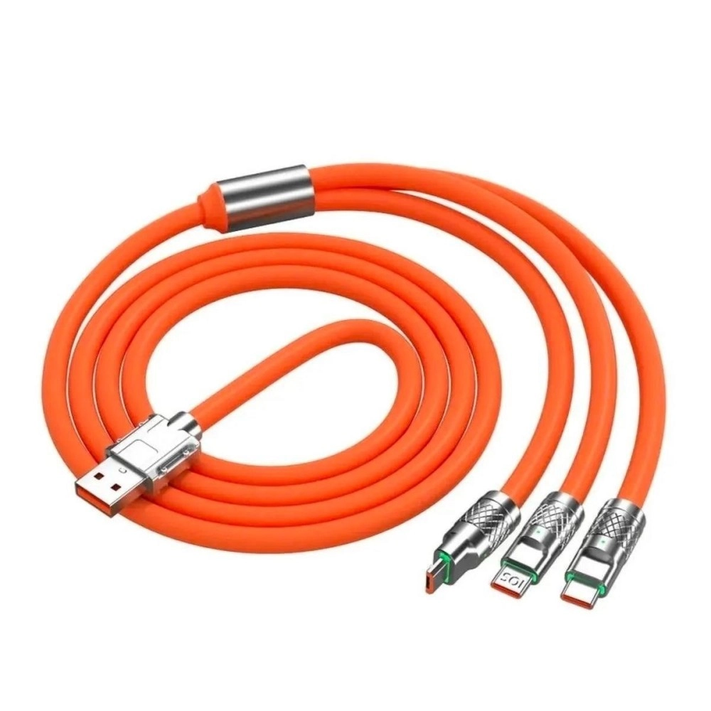 NM Store® 3 in 1 Type-C + Micro Usb + Lightning Hızlı Şarj Kablosu Silikon Kablo 1 Metre Opp Ambalaj