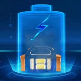 NM Store® Solar ve USB Şarjlı LED + COB El Feneri | 1500 mAh Şarjlı Taşınabilir Çalışma Işığı–Su Geçirmez HB-2678