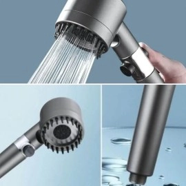 NM Store® 3 Kademeli Turbo Basınçlı Masaj Başlıklı Silikon Fırçalı Duş Başlığı – Yüksek Basınçlı Su Tasarruflu Duş Başlığı