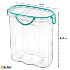 NM Store® Kilitli Kapaklı Contalı Hava,Su Sıvı Geçirmez 2,4 Litre Erzak Saklama Kabı-SA590