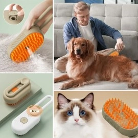 NM Store®  Saplı Su Püskürtmeli Kedi Köpek Fırçası Masaj Etkili Tüy Toplama Tarağı