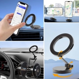 NM Store® Tüm Telefonlarla Uyumlu Manyetik Araç Telefonu Tutacağı Katlanır 360 Derece Dönen Telefon Standı