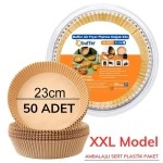 NM Store® 50 Adet Air Fryer Pişirme Kağıdı Tek Kullanımlık  23 Cm Yuvarlak Pişirme Kağıdı XXL PVC li