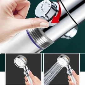 NM Store® Turbo Pervaneli ve Filtreli Su Tasarruflu 360 Derece Dönebilen Tazyikli Duş Başlığı