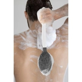 NM Store® Silikon Masajlı Uzun Saplı Vücut Masaj Fırçası Banyo Sırt Kesesi Saplı Yumuşak Fırça