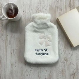 Hello Everyone Yazılı Kurdeleli Beyaz Peluş Sıcak ..