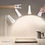 Beyaz 4'ü 1 Arada Manyetik LED Lamba Şarjlı Masaüstü El Feneri Mandallı Klipsli Duvar Lambası