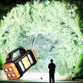 NM Store® Solar ve USB Şarjlı LED + COB El Feneri | 1500 mAh Şarjlı Taşınabilir Çalışma Işığı–Su Geçirmez HB-2678