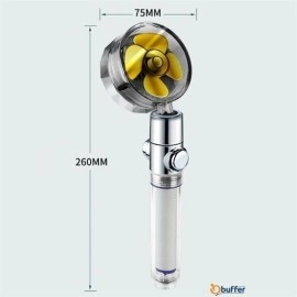 NM Store® Turbo Pervaneli ve Filtreli Su Tasarruflu 360 Derece Dönebilen Tazyikli Duş Başlığı