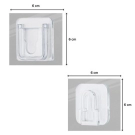 NM Store® Eşya Sabitleme Askısı 10 Çift Şeffaf Çift Taraflı Yapışkanlı Geçmeli Klips