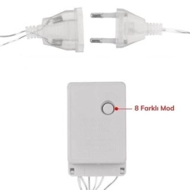 NM Store® 8 Fonksiyonlu 16 Saçaklı Perde Led 3 x 1 (Günışığı)