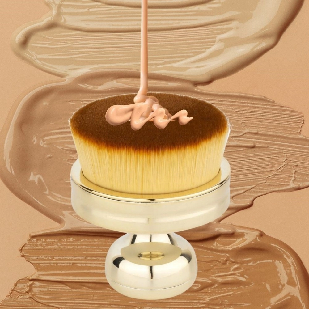 NM Store® Profesyonel Geniş Pratik Tutma Saplı Gold Büyük Fondöten Yayma Fırçası