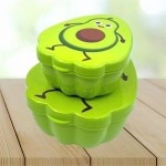 NM Store® 2'li İç İçe Geçebilen Avokado Model Saklama ve Beslenme Kabı Seti (550 ml + 250 ml)