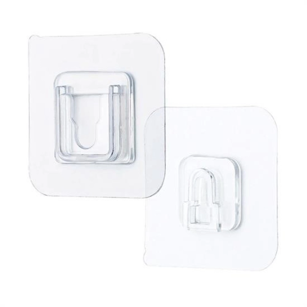 NM Store® Eşya Sabitleme Askısı 10 Çift Şeffaf Çift Taraflı Yapışkanlı Geçmeli Klips