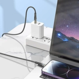 NM Store® Led Işık Uçlu Sağlam İp Kablolu USB to Lightning Hızlı Şarj Kablosu