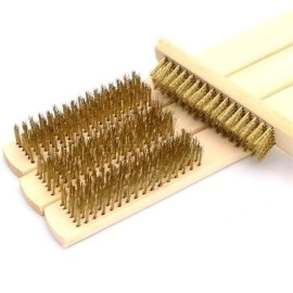 NM Store® Metal Telli Fırça Ahşap Saplı Pas Kir Sökme Temizleme Fırçası