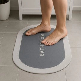 NM Store® Sihirli Süper Su Emici Kaymaz Tabanlı Oval Paspas 40*60 cm