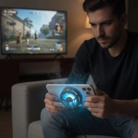 NM Store® Manyetik Telefon ve Tablet Soğutucu – Güçlü Sessiz Fanlı, Hızlı Isı Dağıtıcı Mobil Cihaz Soğutma Aparatı S25 Radiator