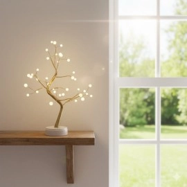 Masaüstü Boncuklu Şarjlı Ağaç Lamba 3 Kademe Dokunmatik LED Dekoratif Ortam Işığı