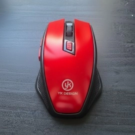 NM Store® Kırmızı Renkli Baş Parmak Destekli Ergonomik Sessiz Kablosuz Mouse – USB Alıcılı, Ofis ve Oyun İçin Konforlu Bilgisayar Faresi MS6300