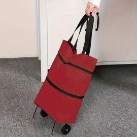 N&M STORE® Katlanabilir Tekerlekli Market Çantası,Çok Amaçlı Pazar Arabası,Portatif Alışveriş Bez Torbası