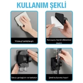 NM Store® Kendiliğinden Güçlü Yapışkanlı Askılı Duş Başlık Tutucu