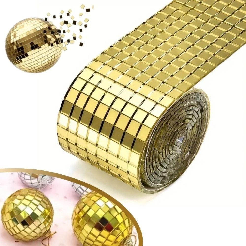NM Store®1 Metre Uzunluğunda Gold Renk Aynalı Mozaik Taşlı Dekor Bandı 4 cm x 1 mt