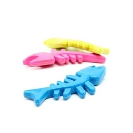 NM Store® Balık Kemiği İskelet Şekilli Renkli Plastik Kedi Oyuncağı