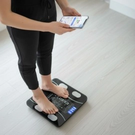 NM Store® Dijital Baskül Yağ Ölçer Fonksiyonlu Akıllı Baskül Bluetooth Bağlantılı Tartı