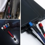 NM Store® Işıklı Anahtarlık Model 3 in 1 USB Çıkışlı MİKRO,TYPE-C ve İphone Uyumlu Şarj Kablosu