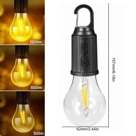 NM Store® Şarj Olabilen 3 Farklı Mod LED'li Kendiliğinden Asma Kancalı Kamp,Dış Cephe Lambası