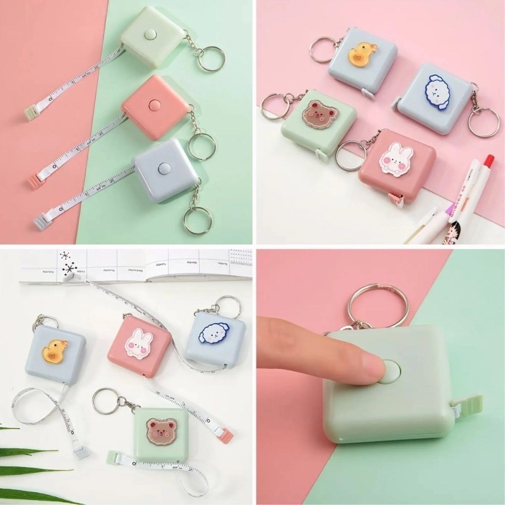 NM Store® Sevimli Yumuşak Stickerli 150 cm Uzunluğunda Pratik Taşınabilir Çanta Boy Anahtarlıklı Mezura