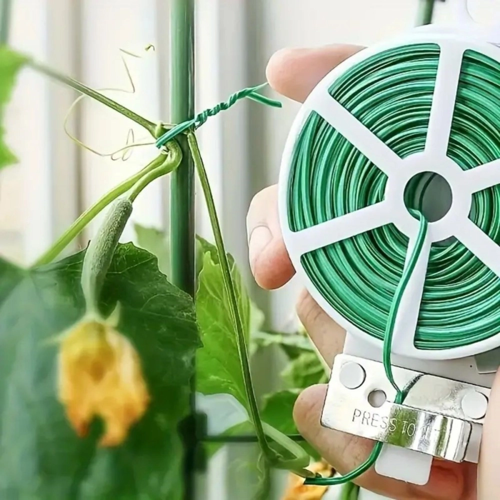 NM Store® 50 Metre Kendiliğinden Kesici Bıçaklı Bitki Saksı Kablo Sabitleme Teli