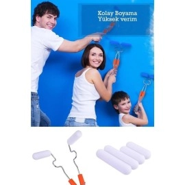 NM Store® Nano Süngerli Damlatmaz Mobilya ve Duvar Boyama Rulosu Hem Köşe Hem Düz Zemin