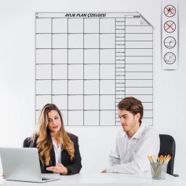 NM Store® Aylık Planlayıcı Manyetik Duvar Stickerı Takvim Plan Çizelgesi