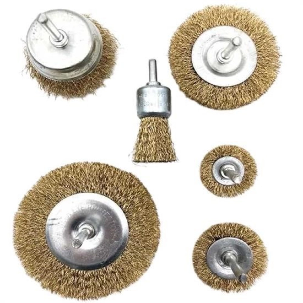 NM Store® 6'lı Pimli Tel Fırça Seti Pas Yağ Kir Boya Yapışkan Çözücü