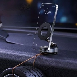 360° Döner Başlıklı Vakumlu Emişli Manyetik Telefon Tutucu – Güçlü Mıknatıslı, İz Bırakmaz