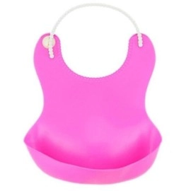 NM Store® Çocuk Bebek Mama Önlüğü Dökülme Engelleyici Bükülebilir Pembe