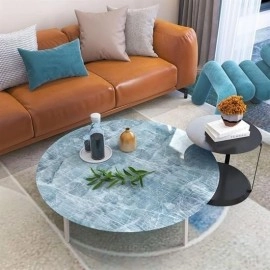 NM Store® Mermer Desenli Masa Tezgah Mutfak Su Geçirmez Yapışkanlı Folyo Sticker Mavi 5x0,6m