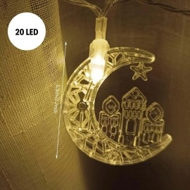 Hilal ve Cami Şekilli 3,5 m USB LED Işık 20 LED Ramazan Dekoratif Ortam Aydınlatma