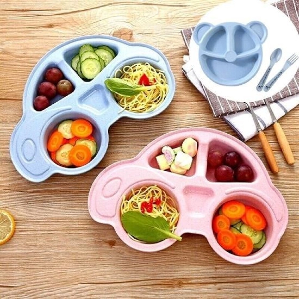 NM Store® Bebekler İçin Araba Şeklinde Sevimli Mama Tabağı Çocuk Tabldot