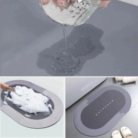 NM Store® Sihirli Süper Su Emici Kaymaz Tabanlı Oval Paspas 40*60 cm