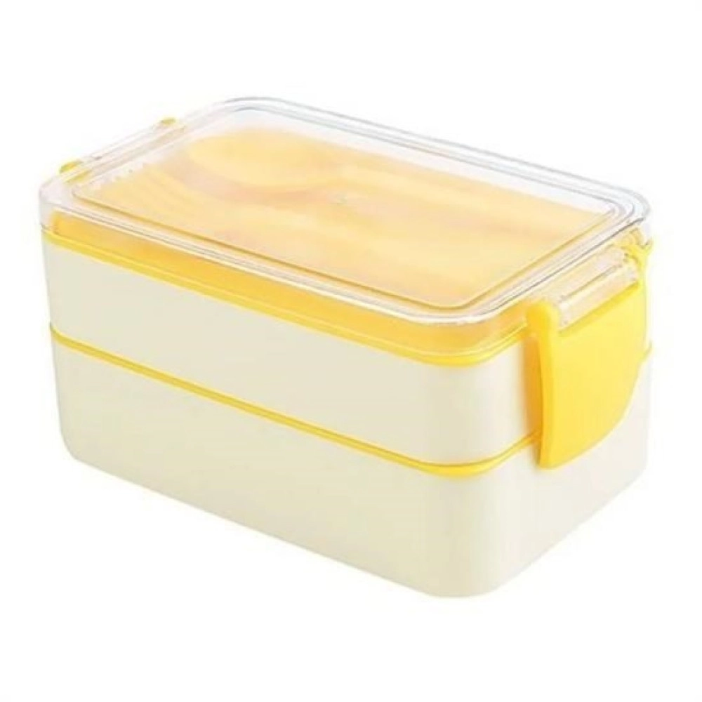 NM Store® 2 Bölmeli Çok Amaçlı 900 ml Kapasiteli Çatal Kaşıklı Dayanıklı Beslenme Kabı Yiyecek Kutusu