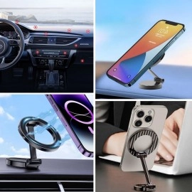 NM Store® Tüm Telefonlarla Uyumlu Manyetik Araç Telefonu Tutacağı Katlanır 360 Derece Dönen Telefon Standı