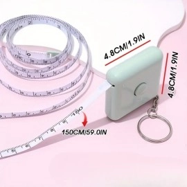 NM Store® Sevimli Yumuşak Stickerli 150 cm Uzunluğunda Pratik Taşınabilir Çanta Boy Anahtarlıklı Mezura